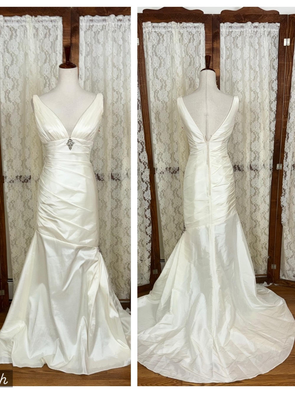 Beautiful Vintage Y2K Moonlight Ivory Taffeta Wedding Gown